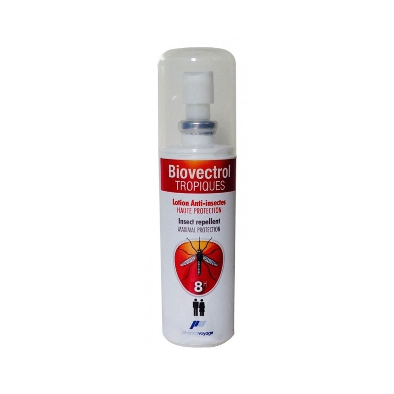 Spray repellente per zanzare tropicali Biovectrol Tropiques di Pharma Voyage