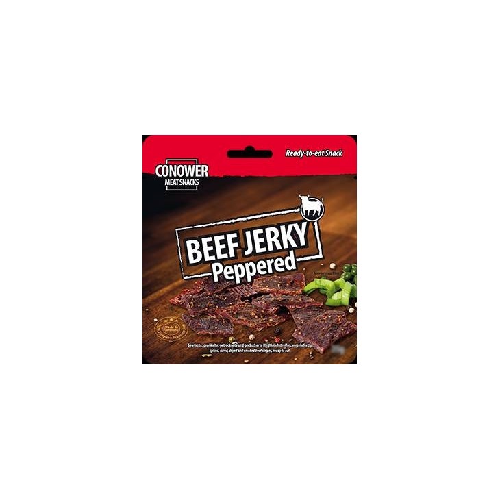 Sachet 60gr de beef jerky de Conower Jerky - achat de morceaux de viande de boeuf séchée