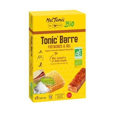 Barre énergétique Bio Tonic'Barre Pistache et Fleur de sel de Guérande- Meltonic