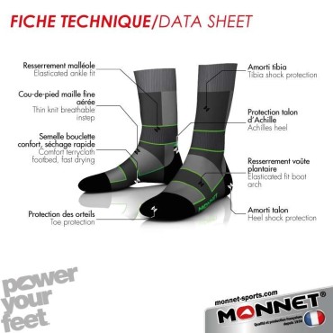 Chaussettes de randonnée Trek Perf Monnet - Achat chaussettes de rando