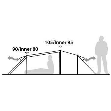 Tente de randonnée légère Voyager 2EX Robens - tentes à grande abside