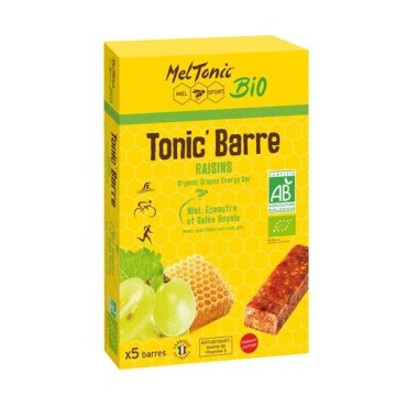 Barre énergétique Meltonic Tonic'Barre Raisins - Barre énergétique à base de miel