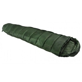 Saco de dormir Highlander Phoenix Ember 250 tipo momia. Saco de dormir con compartimento impermeable en la parte inferior.