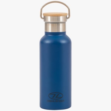 Bouteille isotherme Highlander Campsite bottle blue en aluminium à double paroi.