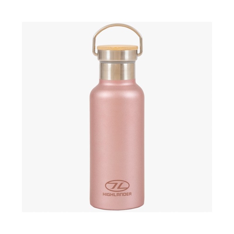 Highlander Campsite bottle isotherm bottle pink aus doppelwandigem Aluminium.