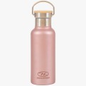 Botella de camping Highlander Botella aislante rosa de aluminio de doble pared.