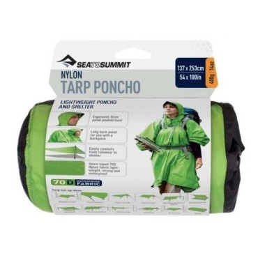 Cape de pluie Sea to Summit Poncho Tarp Nylon 70D - Poncho Tarp 2 en 1