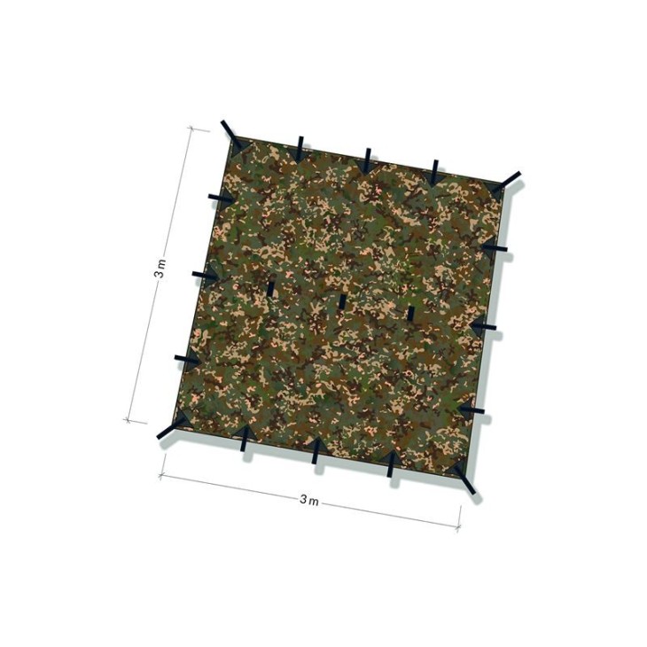 Tarp DD Hammocks 3x3 M MC Camouflage pour bushcraft et bivouac leger