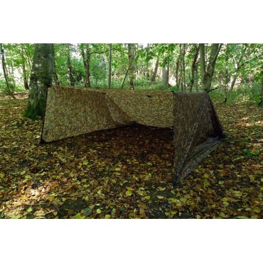 Tarp DD Hammocks 4.5x3 M MC Camouflage pour bivouac jusqu'à 4 pers.