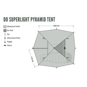 Tente DD Hammocks Superlight Pyramid tipi mono-toile ultra léger