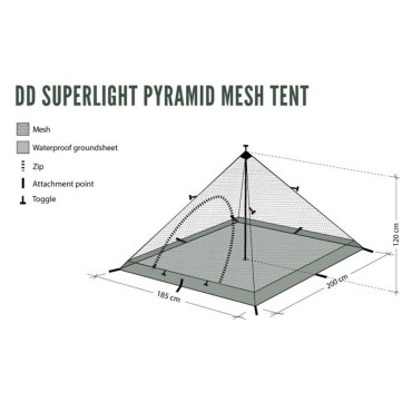 Tente moustiquaire DD Hammocks  Superlight Pyramid Mesh - tente tipi