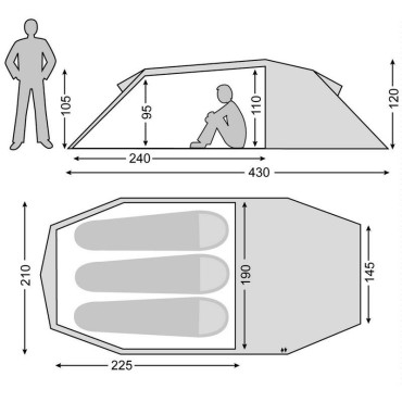 Tente de randonnée légère Nordisk Oppland 3 LW - Légère, confortable et spacieuse