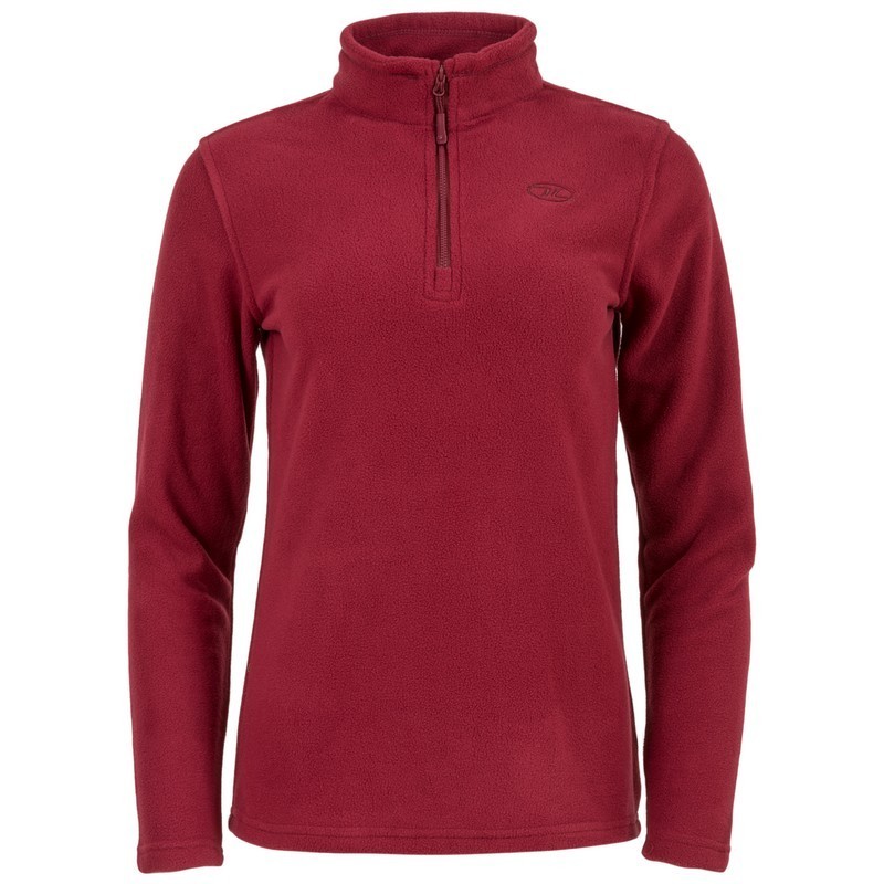 Vellón Highlander Ember 1/4 zip rojo para mujer - Vellón ligero y cálido