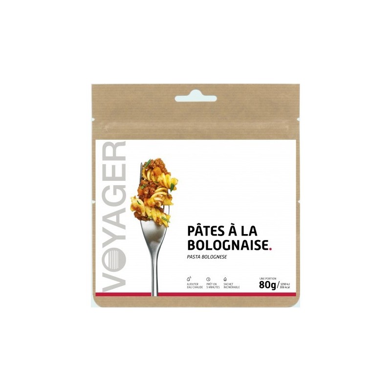 Pasta boloñesa liofilizada 80 g - Voyager - Compre platos liofilizados