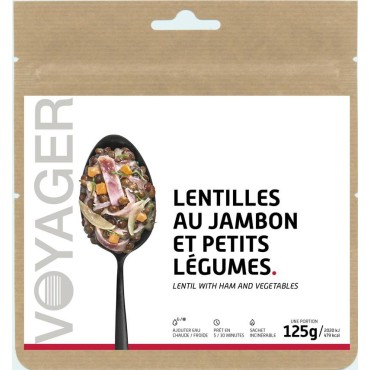 Lentilles au jambon et aux petits légumes  lyophilisées - Voyager - Achat de plats lyophilisés