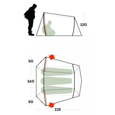 Tente de randonnée légère Ferrino Lightent 3 Pro