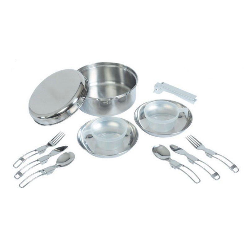 Set de popote Trigano inox 2 personnes - Vente de popotes de randonnée