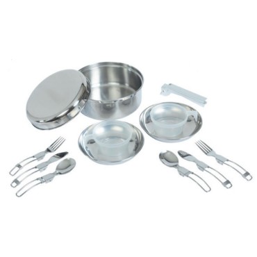 Set de popote Trigano inox 2 personnes - Vente de popotes de randonnée