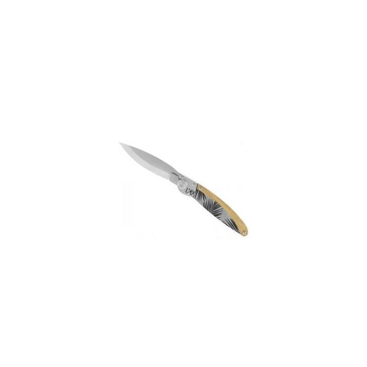 Couteau K2 olivier décor feuille - Achat de couteaux de poche
