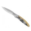 Couteau K2 olivier décor feuille - Achat de couteaux de poche