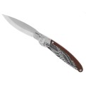 Couteau bois décor polynesien de K2 - Achat de couteau de poche