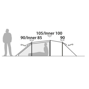 Tente de randonnée légère Robens Pioneer 2EX 2 personnes grande abside