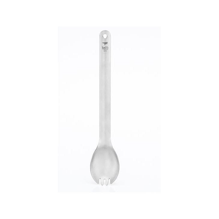 Spork longue en titane Long spoon de Keith - Achat de couverts pliables