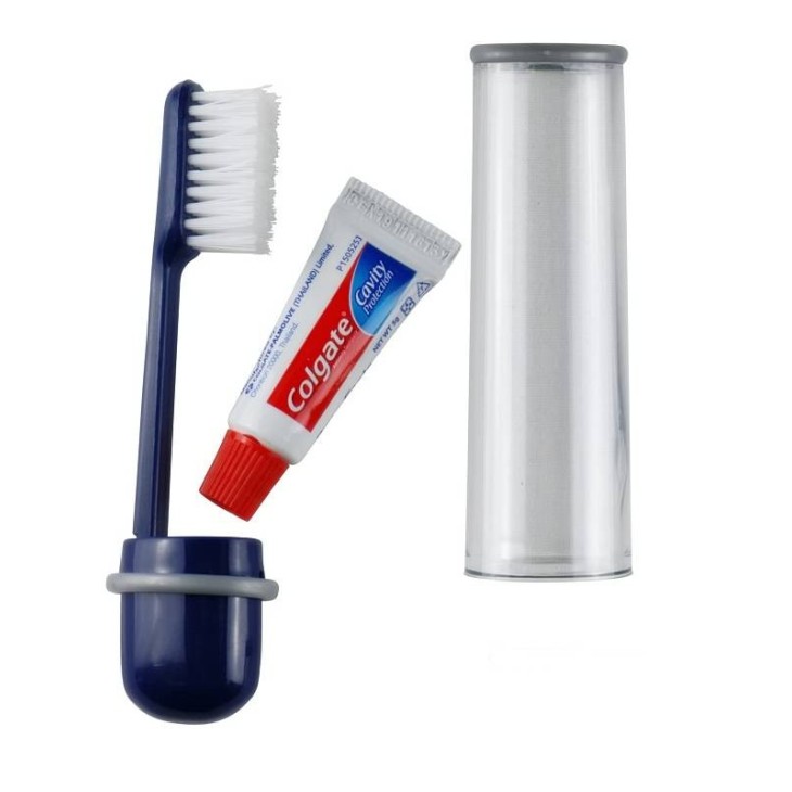 Brosse à dents de voyage avec tube CAO - Brosse à dents de randonnée.