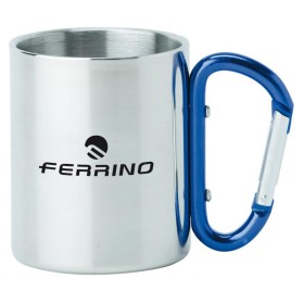 Ferrino taza de acero inoxidable con mosquetón - Comprar tazas de senderismo