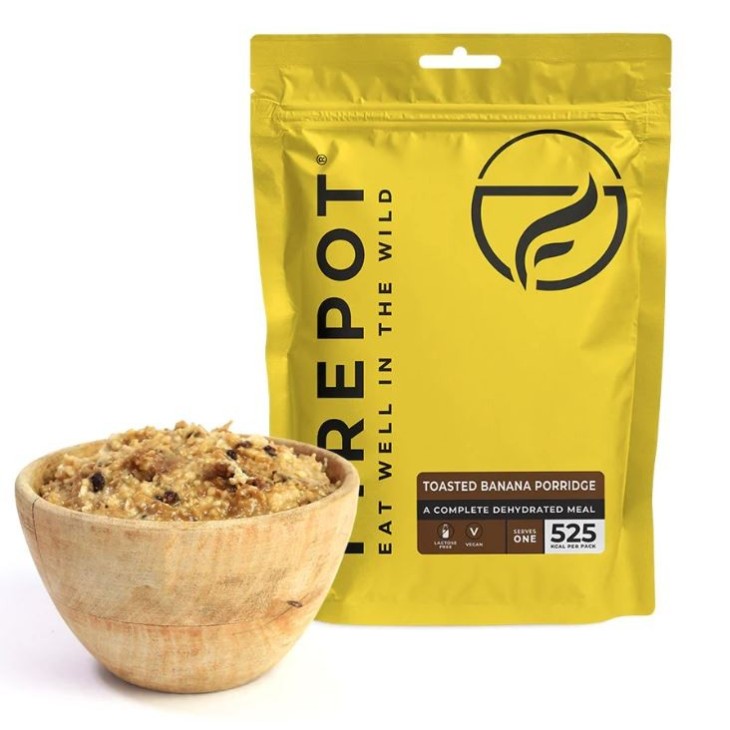 Firepot porridge lyophilisé aux bananes grillées - Achat de plats lyo