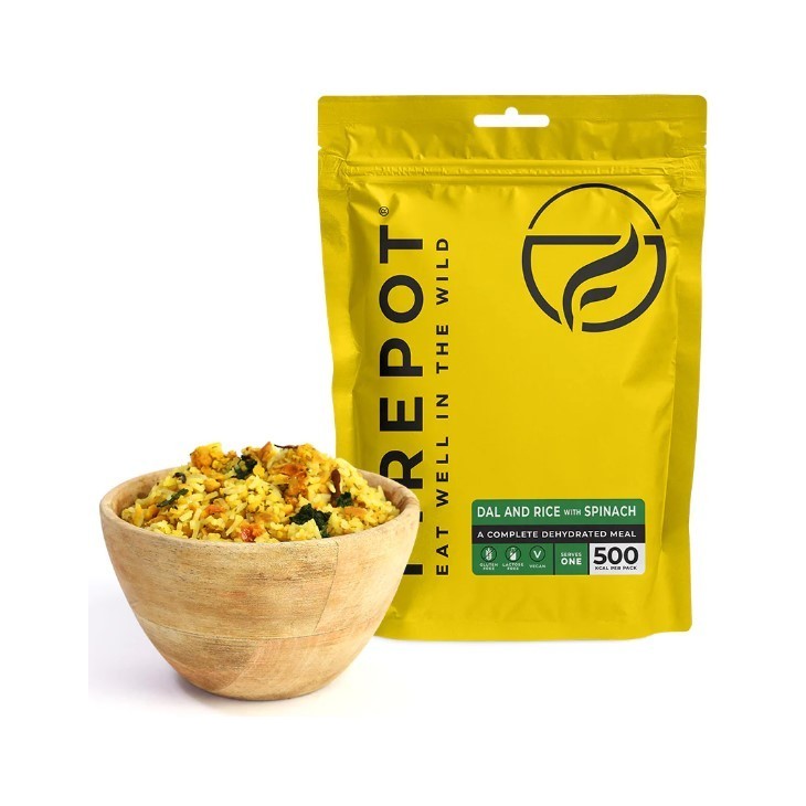 Piatto di riso e dahl disidratato con spinaci da Firepot - Vendita di piatti