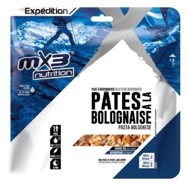 Pâtes bolognaises lyophilisées MX3 double portion 1000 Kcal