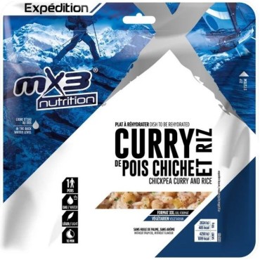 Curry de pois chiche et riz lyophilisé MX3 double portion 1000 kcal