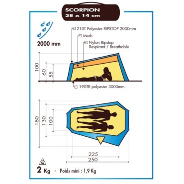 tente rando légère Scorpion II - Wilsa - Achat de tentes de randonnée légères